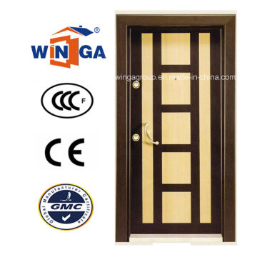 Painel decorativo MDF Armored Security Steel Wood Doors (W-T07)